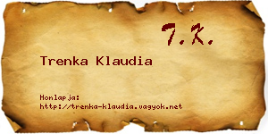 Trenka Klaudia névjegykártya
